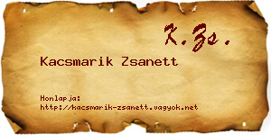 Kacsmarik Zsanett névjegykártya